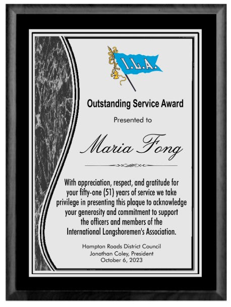 Pianowood Plaque with Swoosh Plate