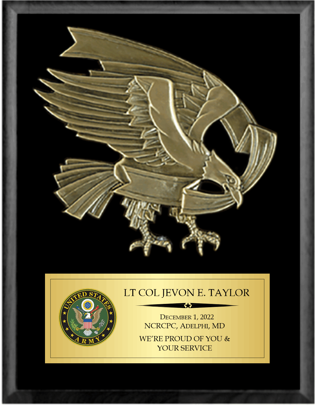 PLAQUE with Cast Bronze Eagle Mount