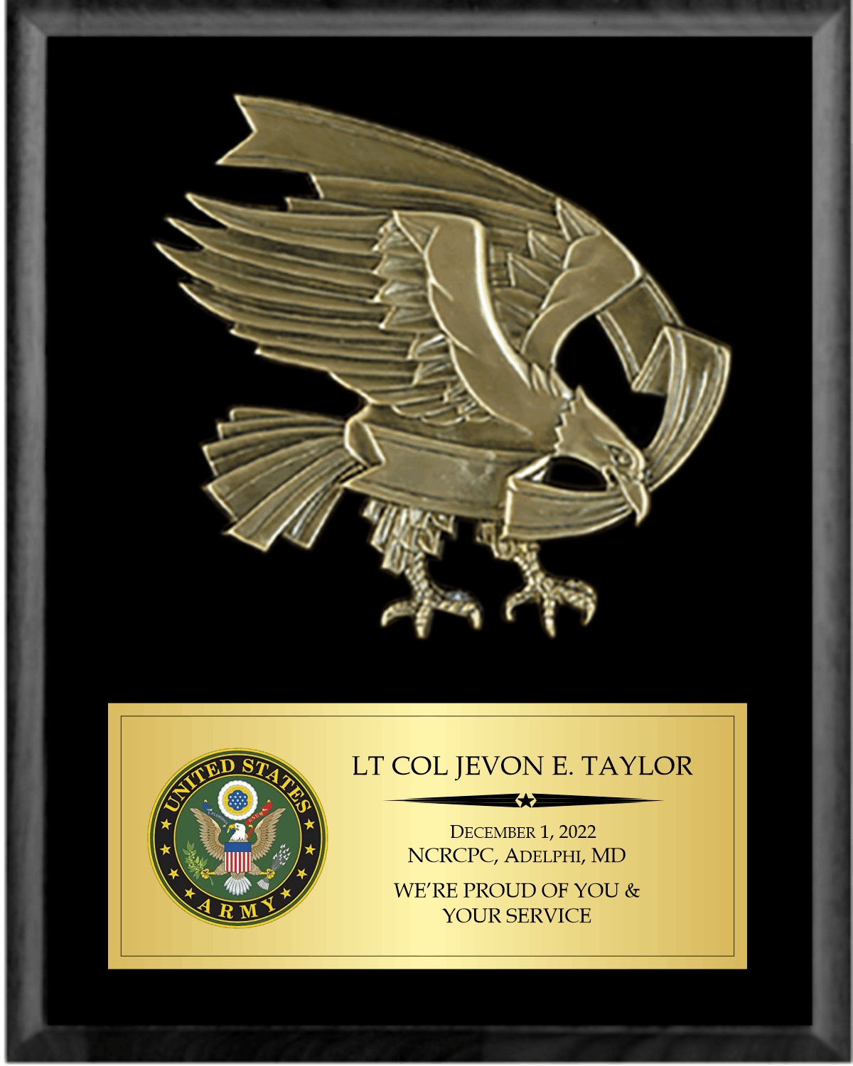 PLAQUE with Cast Bronze Eagle Mount