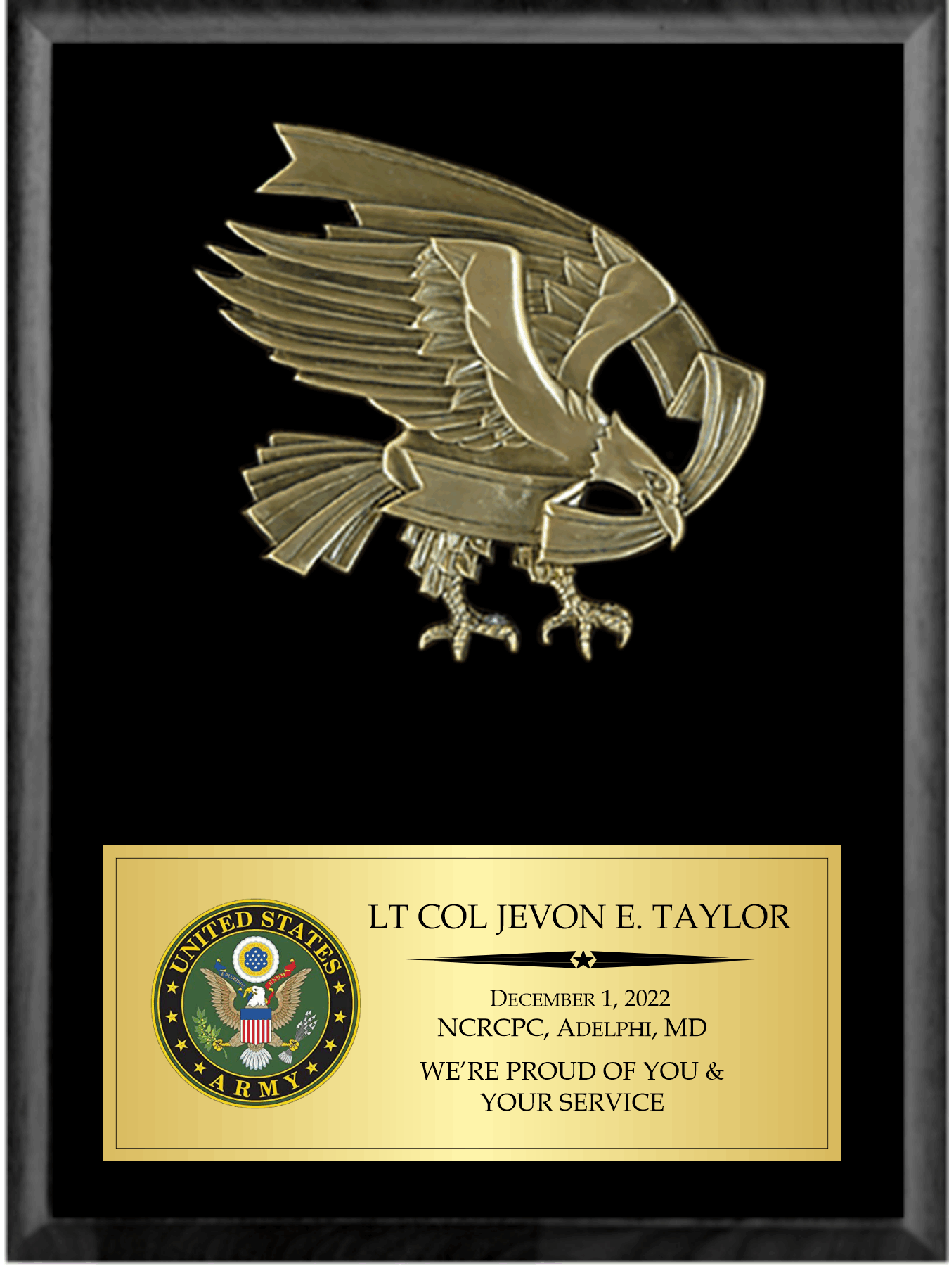 PLAQUE with Cast Bronze Eagle Mount
