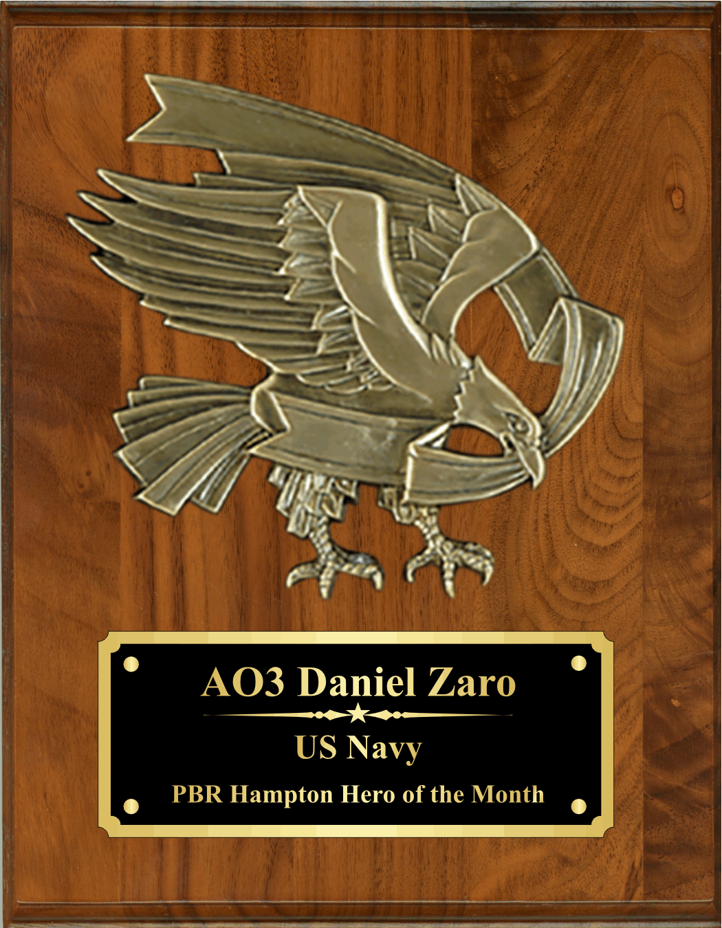 PLAQUE with Cast Bronze Eagle Mount