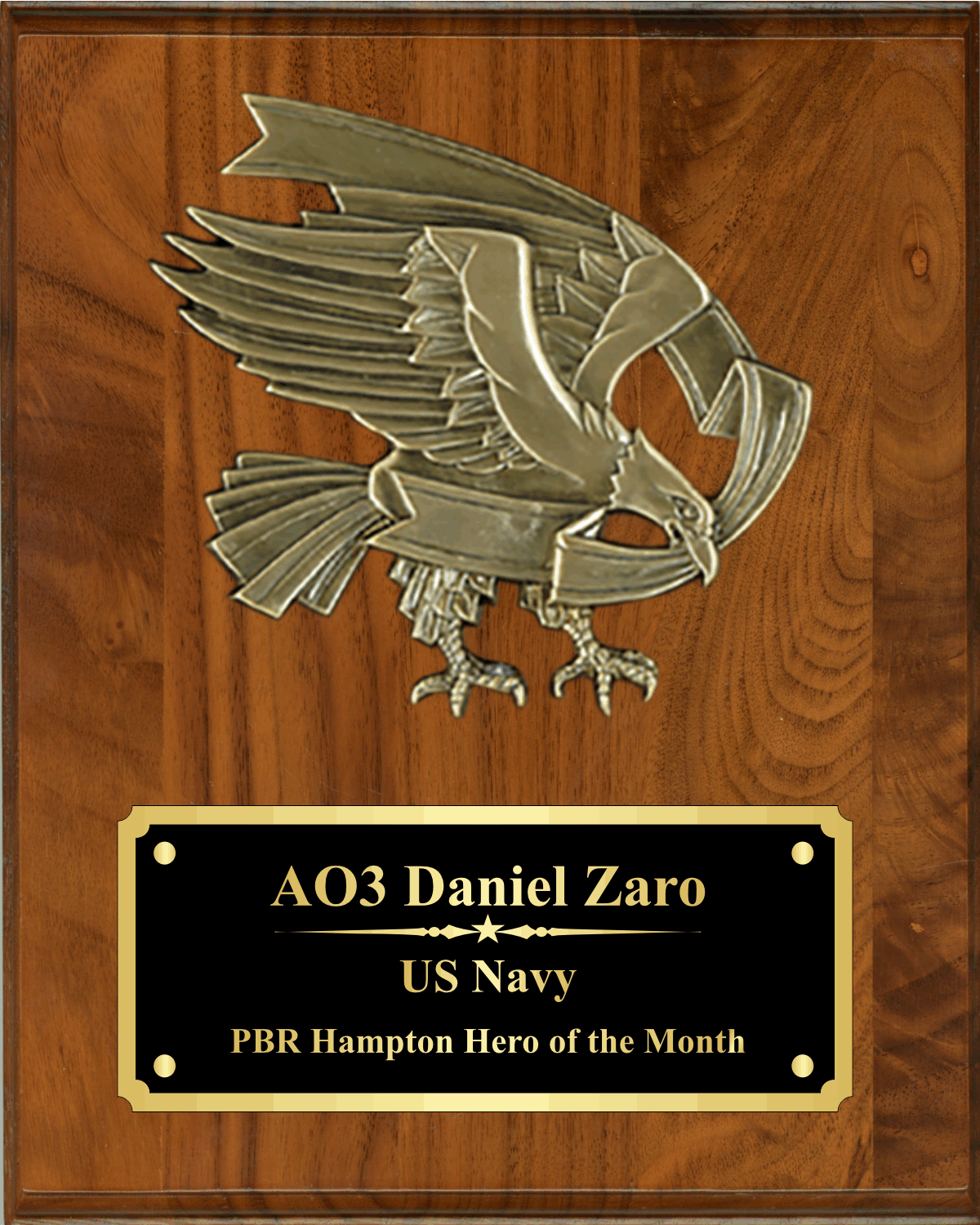 PLAQUE with Cast Bronze Eagle Mount