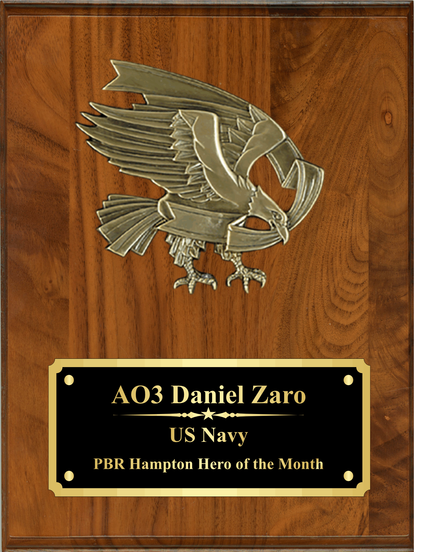 PLAQUE with Cast Bronze Eagle Mount