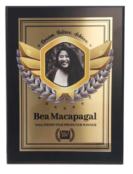 Black Matt Board Varsity Plaque with Custom FSUB logo on Sublimated Plate