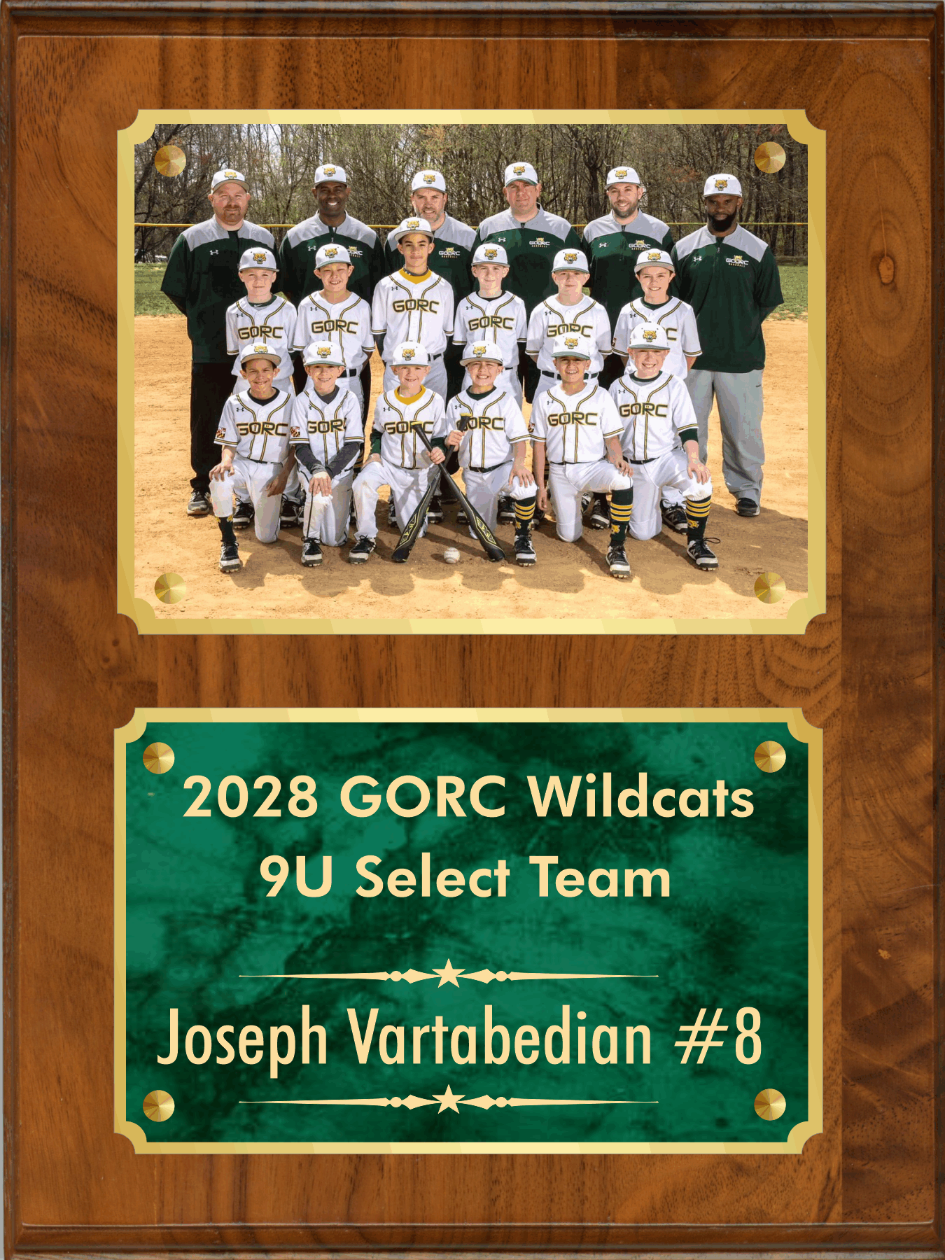 Simulated Walnut Plaque with Dual Plates