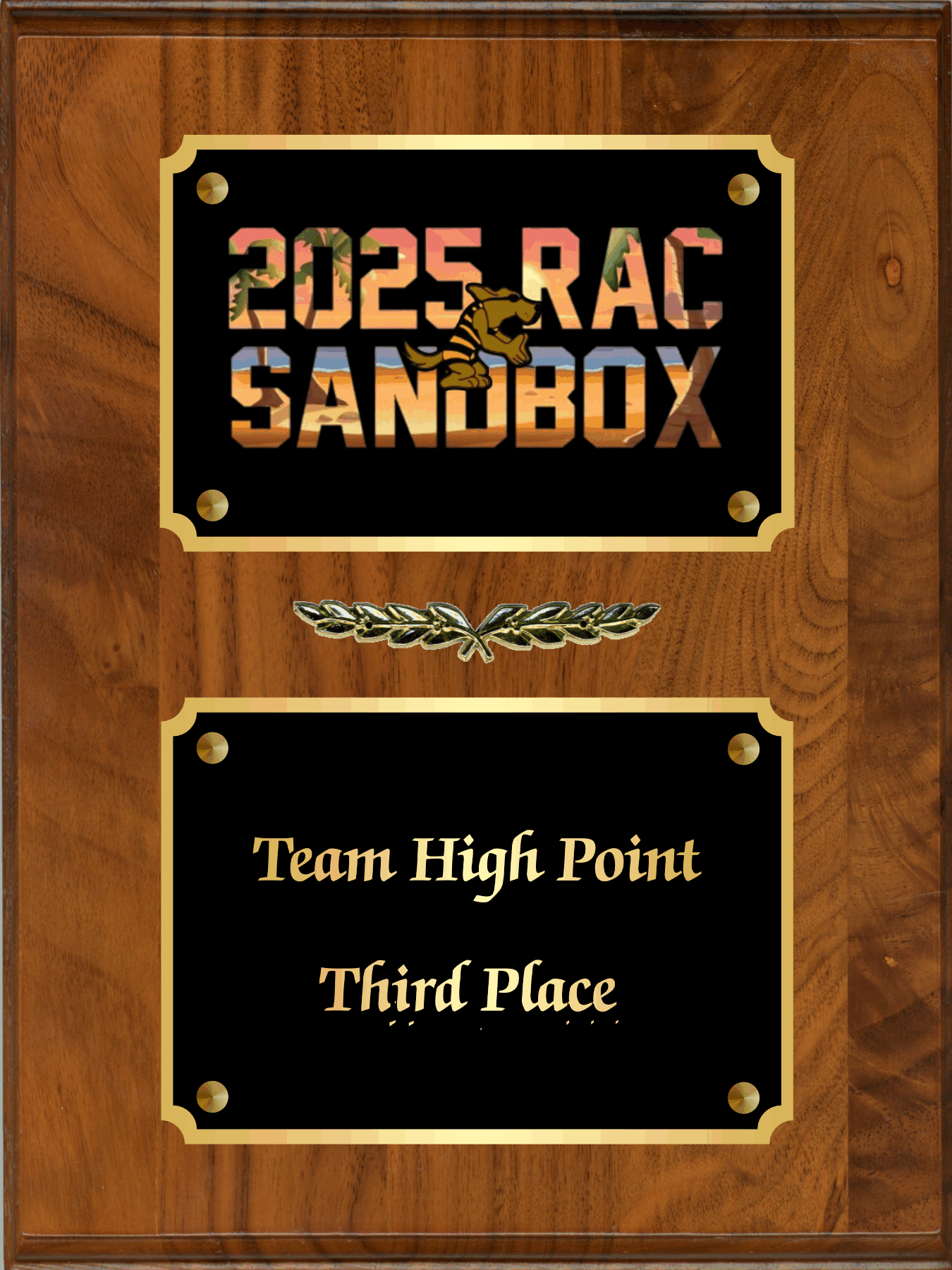 Simulated Walnut Plaque with Dual Plates