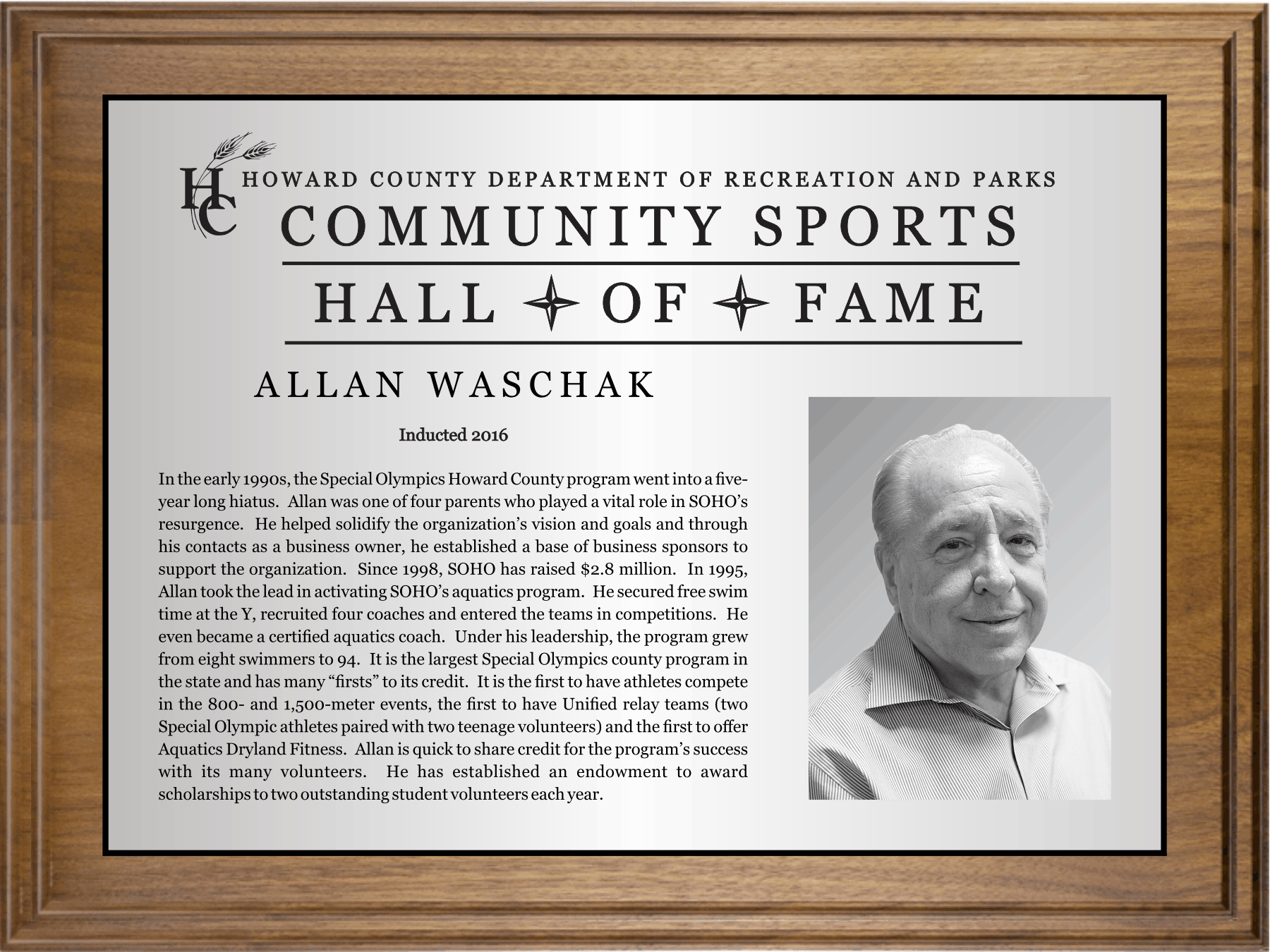 Simulated Walnut Plaque with Full Plate