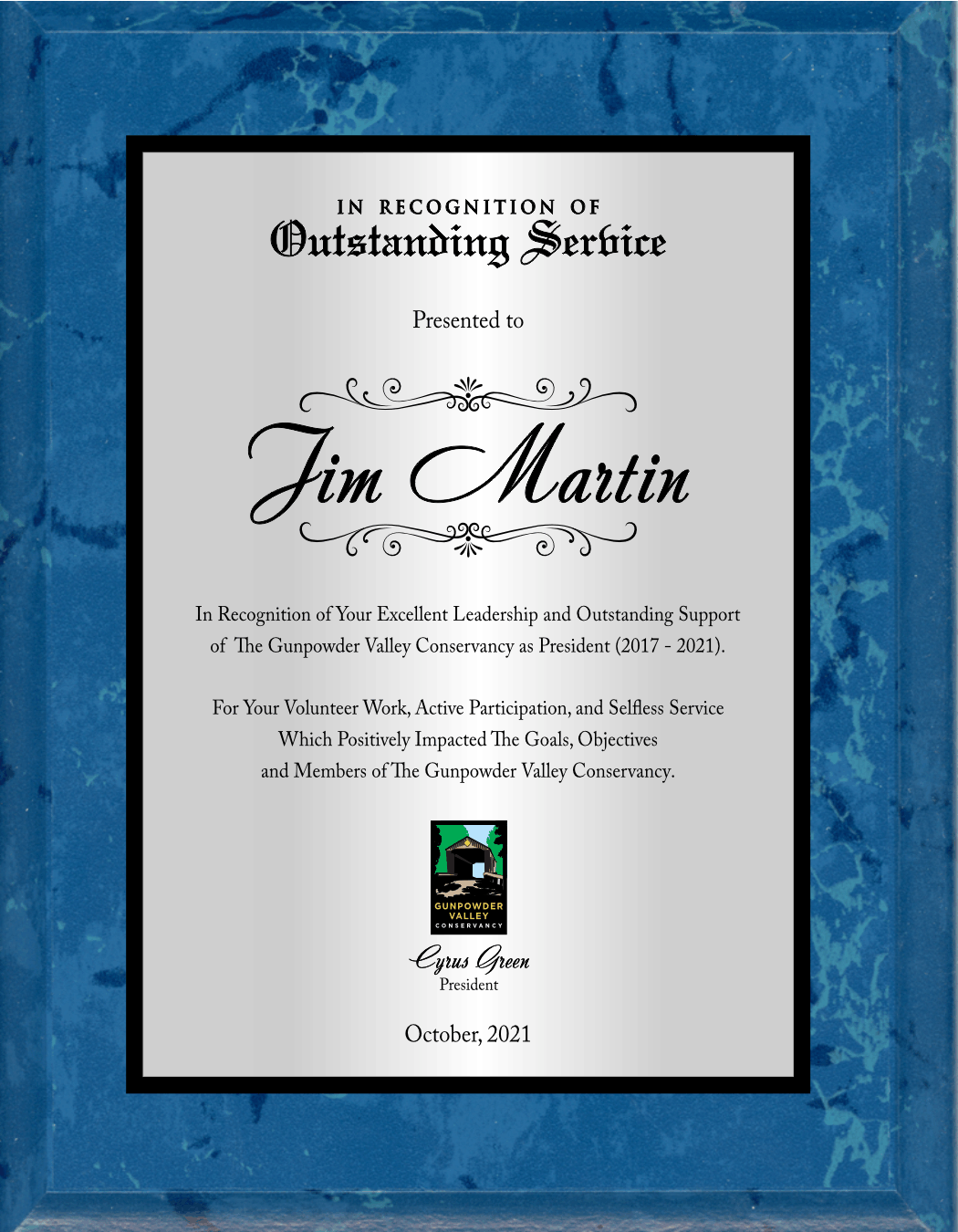 Marble Finish Plaque