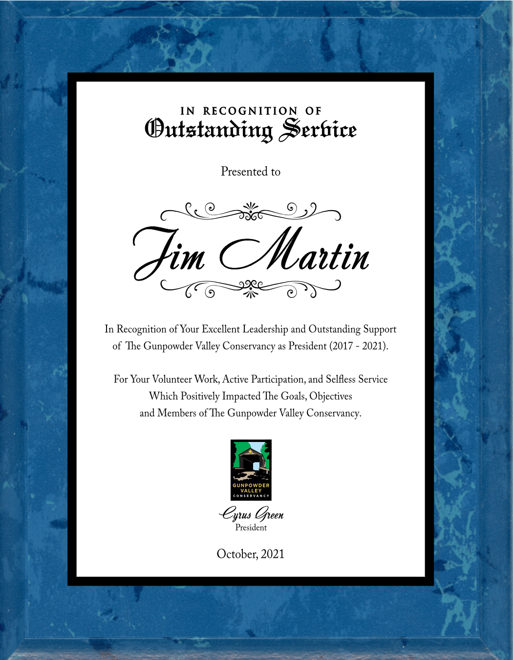 Marble Finish Plaque