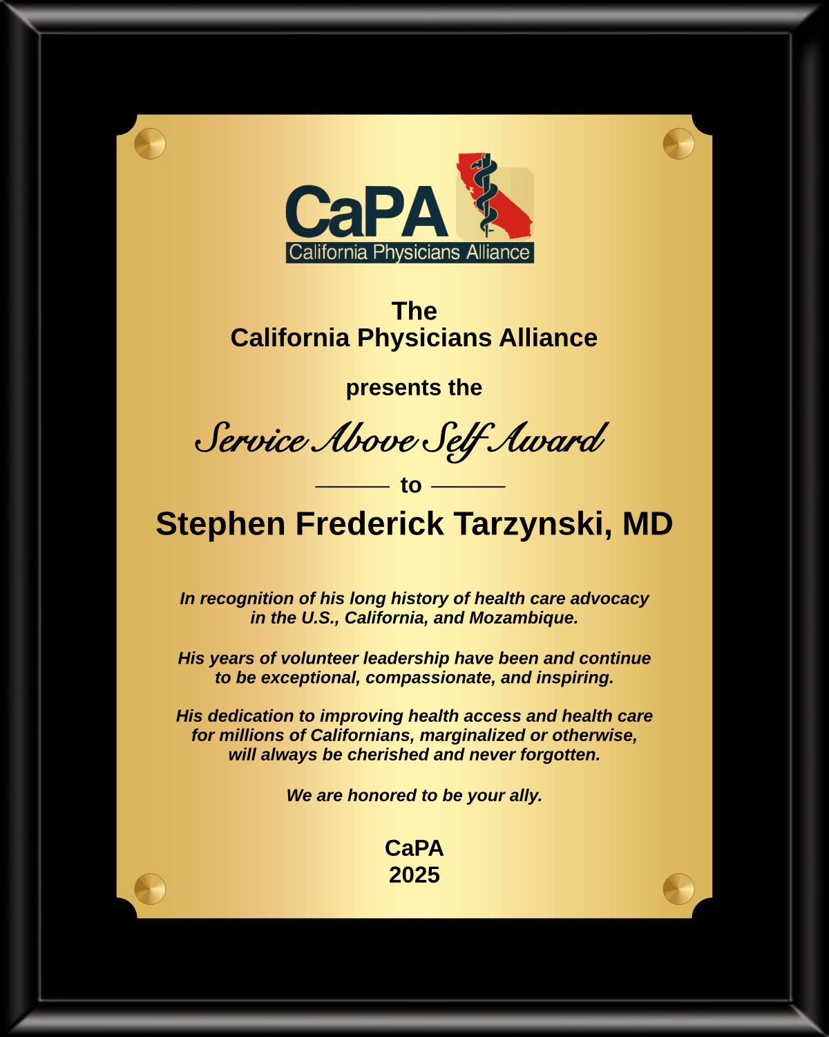 Simulated Walnut Plaque