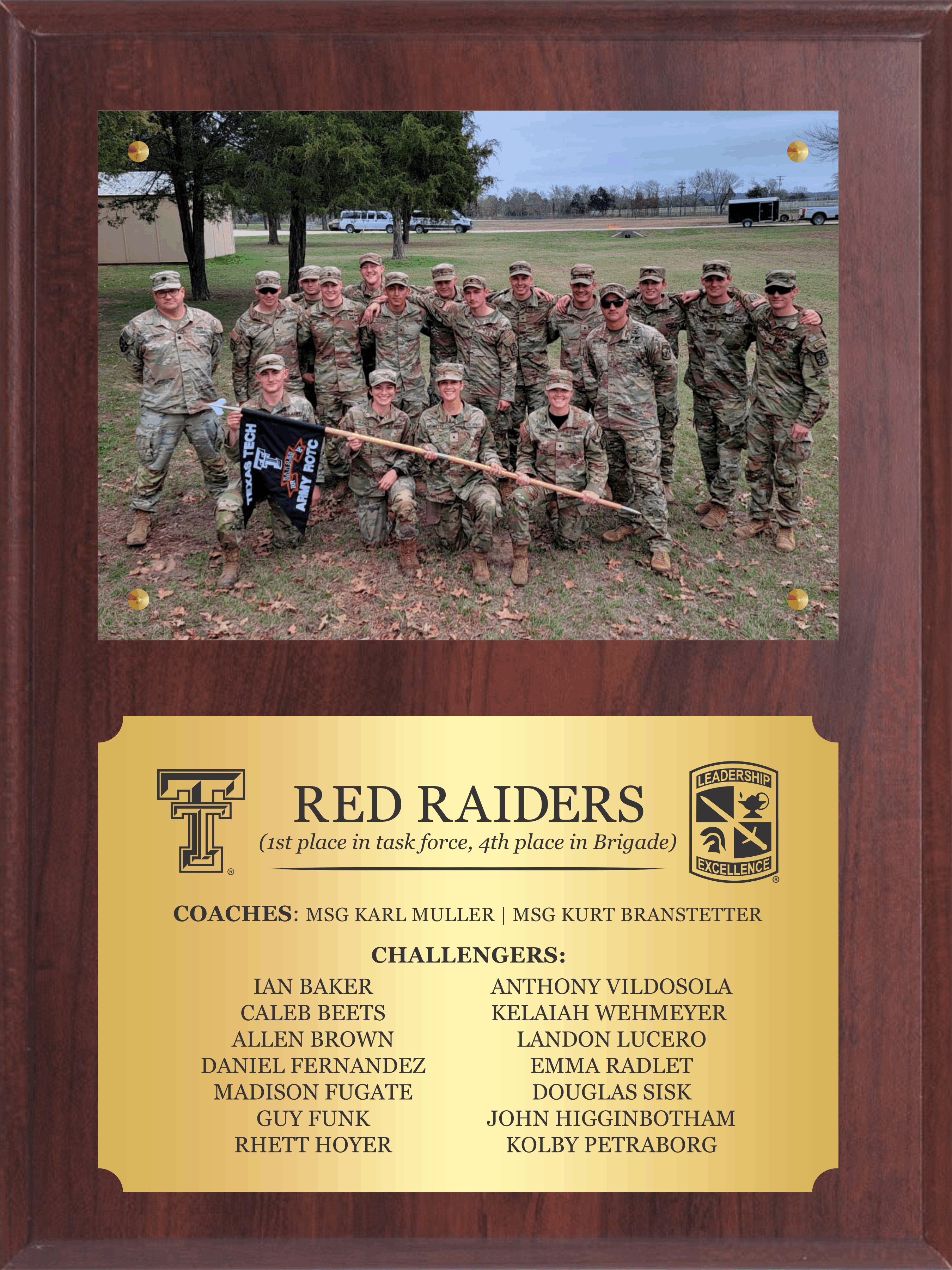 Simulated Walnut Plaque with Photo Plexi Mount