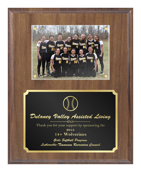 Walnut Plaque with Photo Plexi Mount