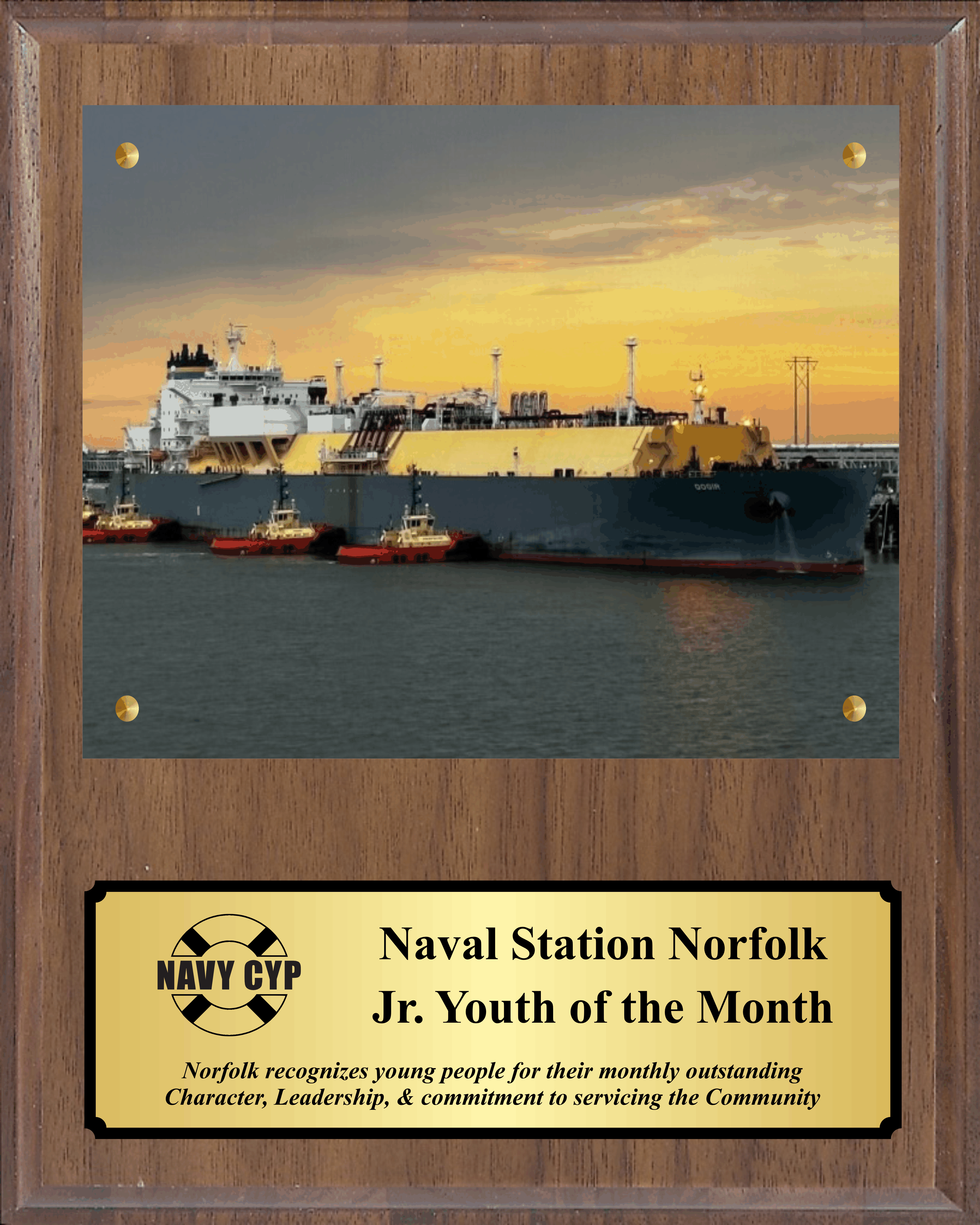 Walnut Plaque with Photo Plexi Mount