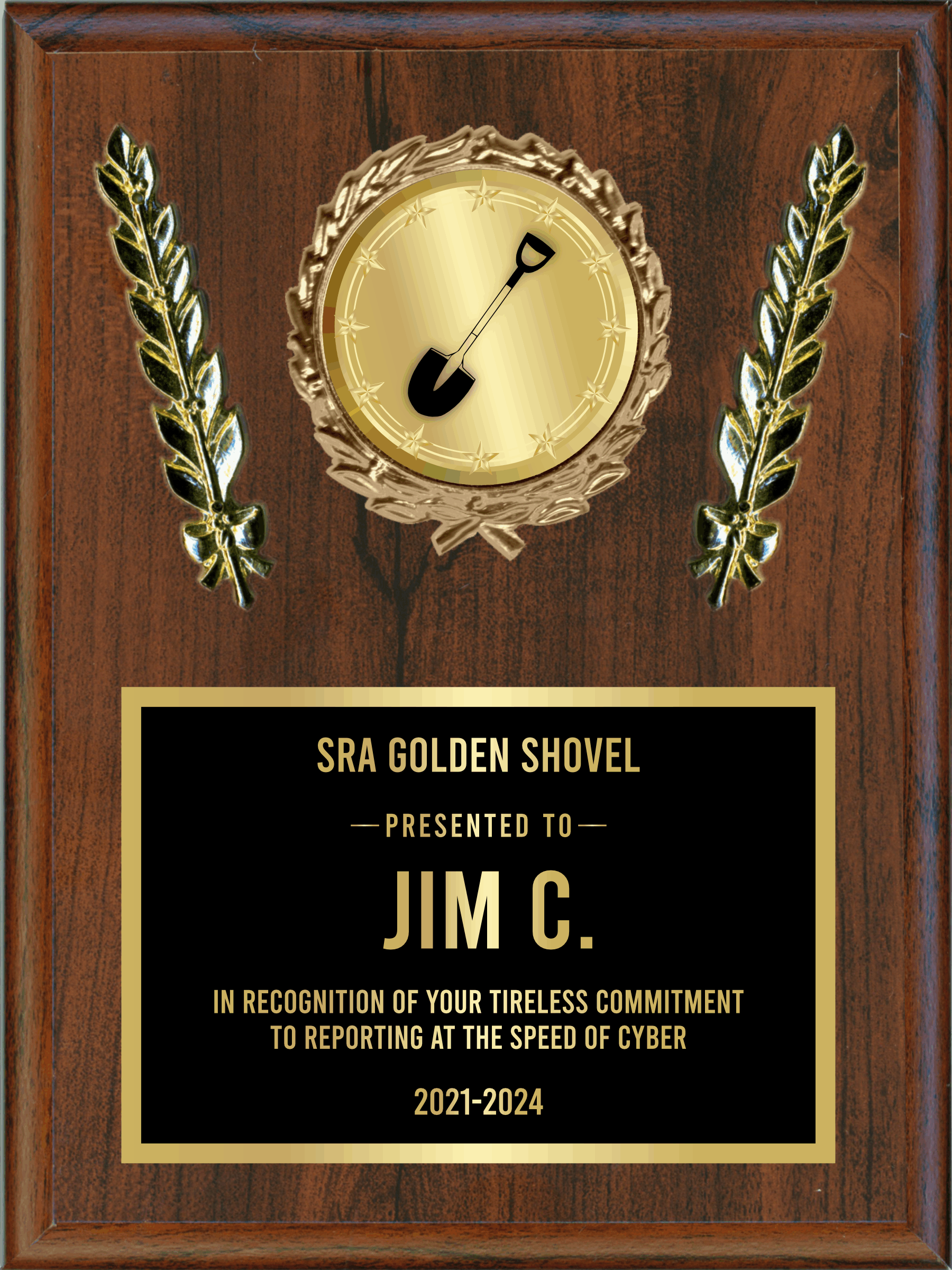 Solid Walnut Plaque With Diagonal Leaf Trim