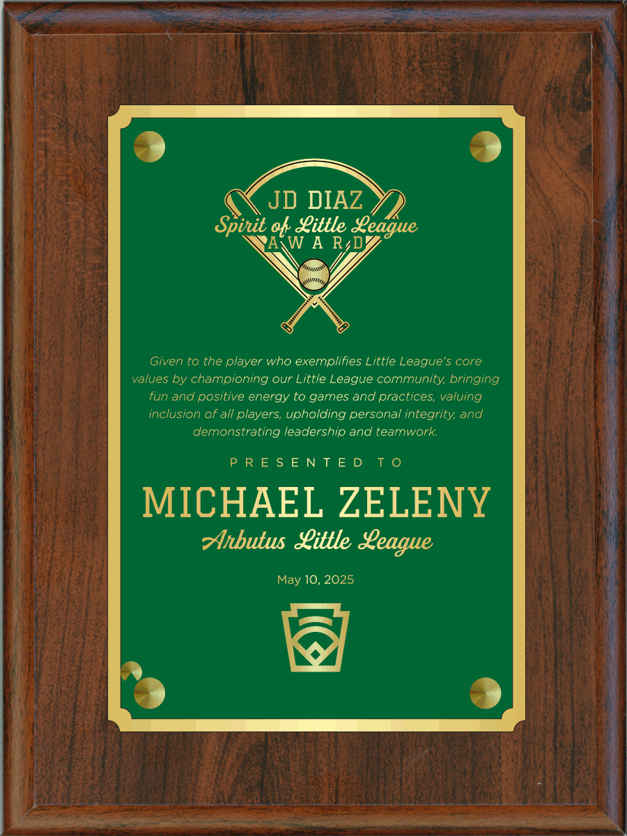 Standard Simulated Walnut Plaque with Full Sized Engraving Plate