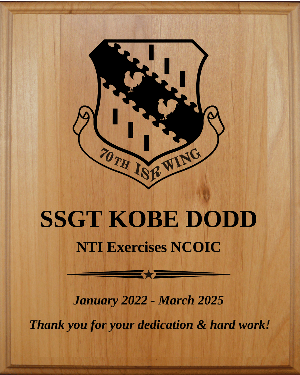 Red Adler Laser Engraved