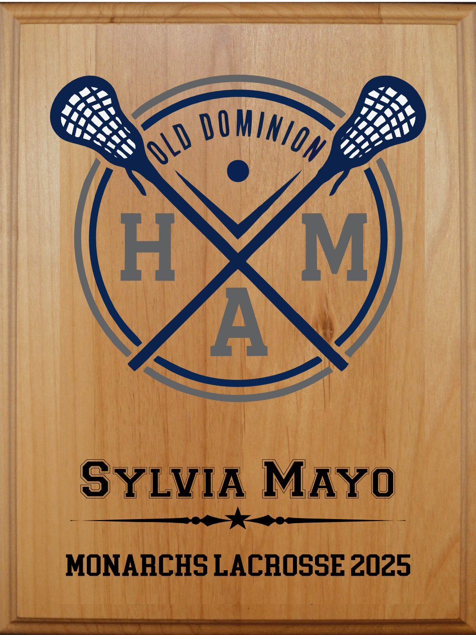 Natural finished cherry plaque with laser engraving