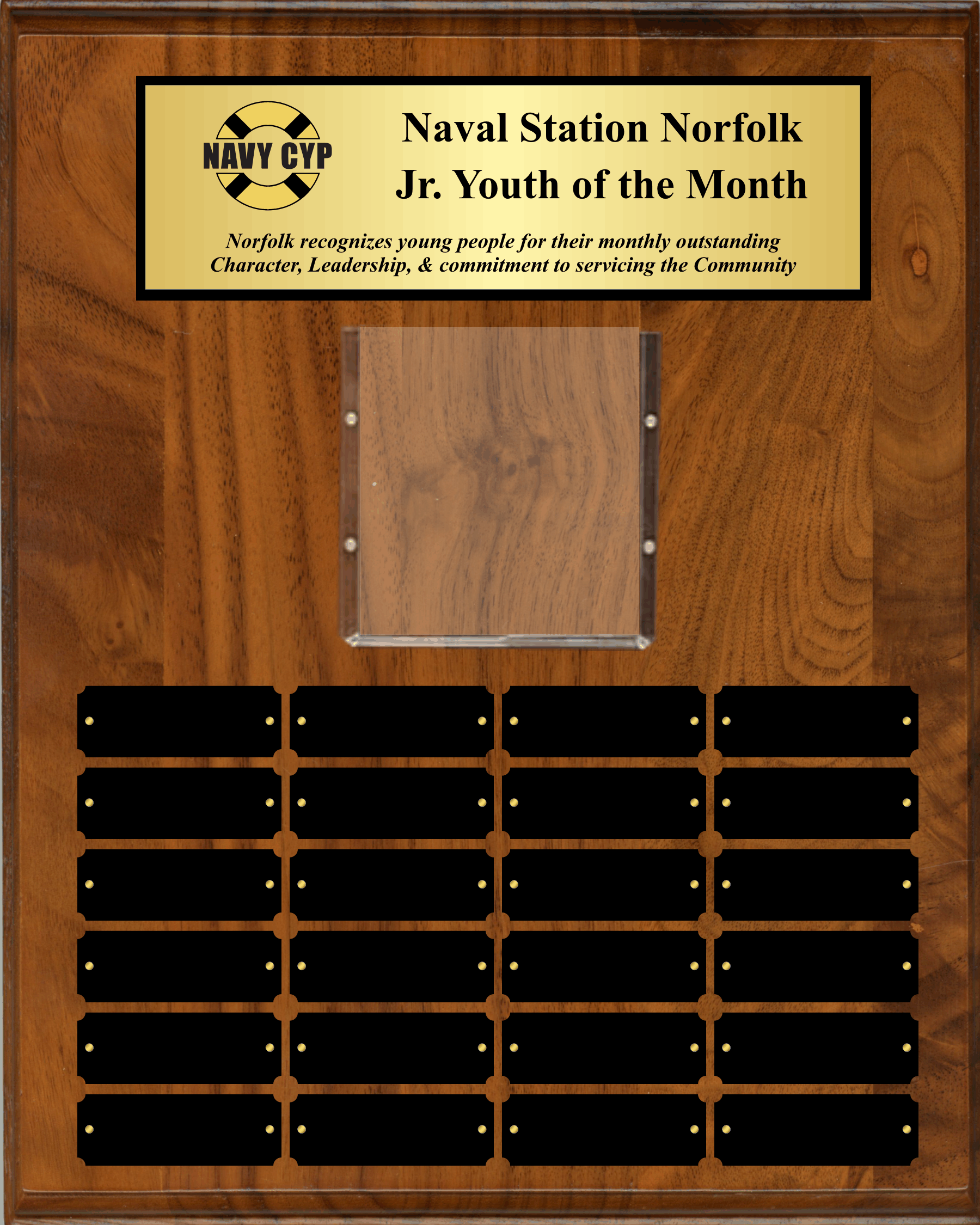 Solid Walnut Perpetual with photo and plates