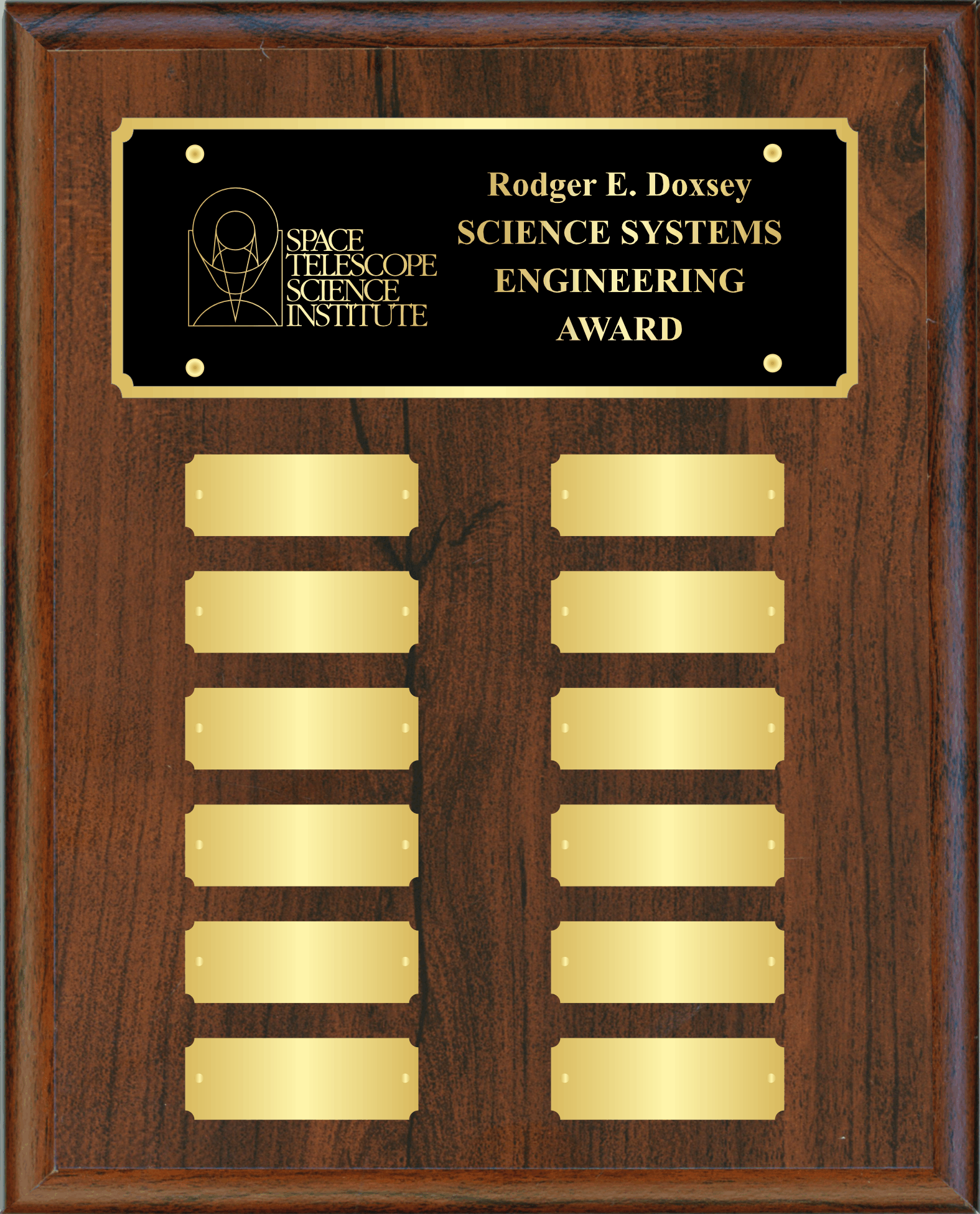 Simulated Walnut Perpetual Plaque