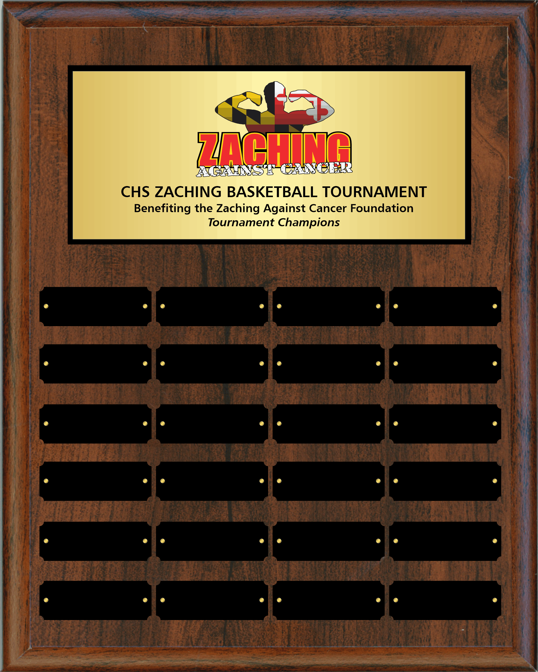 Simulated Walnut Perpetual Plaque