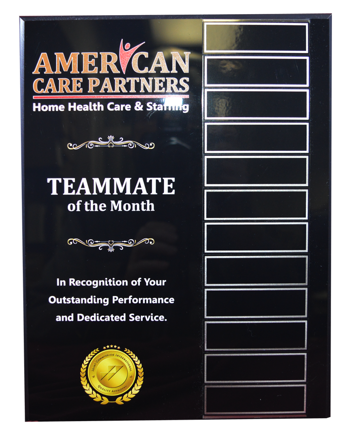 Black Plaque with Perpetual Magnetic Tiles