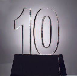 Years Of Service In Black And Clear Crystal