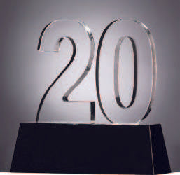 Years Of Service In Black And Clear Crystal