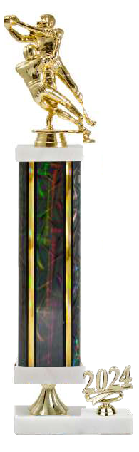 Rectangular Column Trophy with Marble Caps, Choice of Figure and Trim