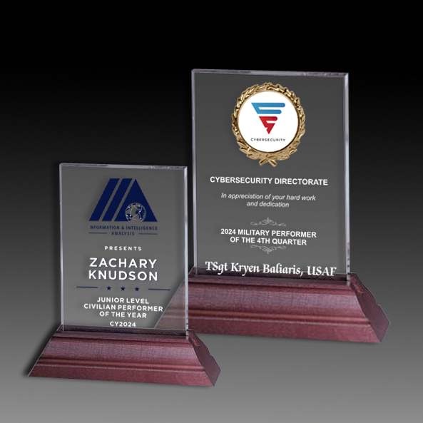 Acrylic Award in Wood Base