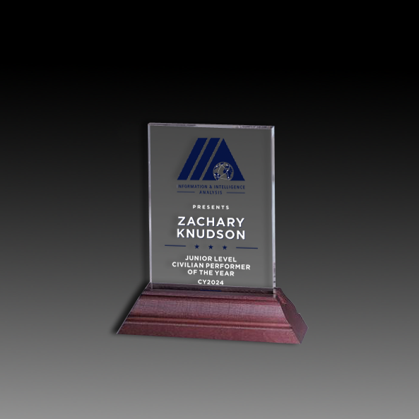 Acrylic Award in Wood Base