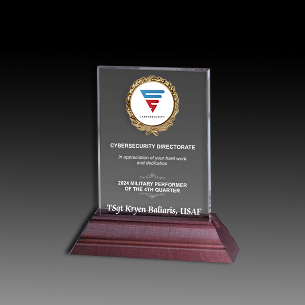 Acrylic Award in Wood Base