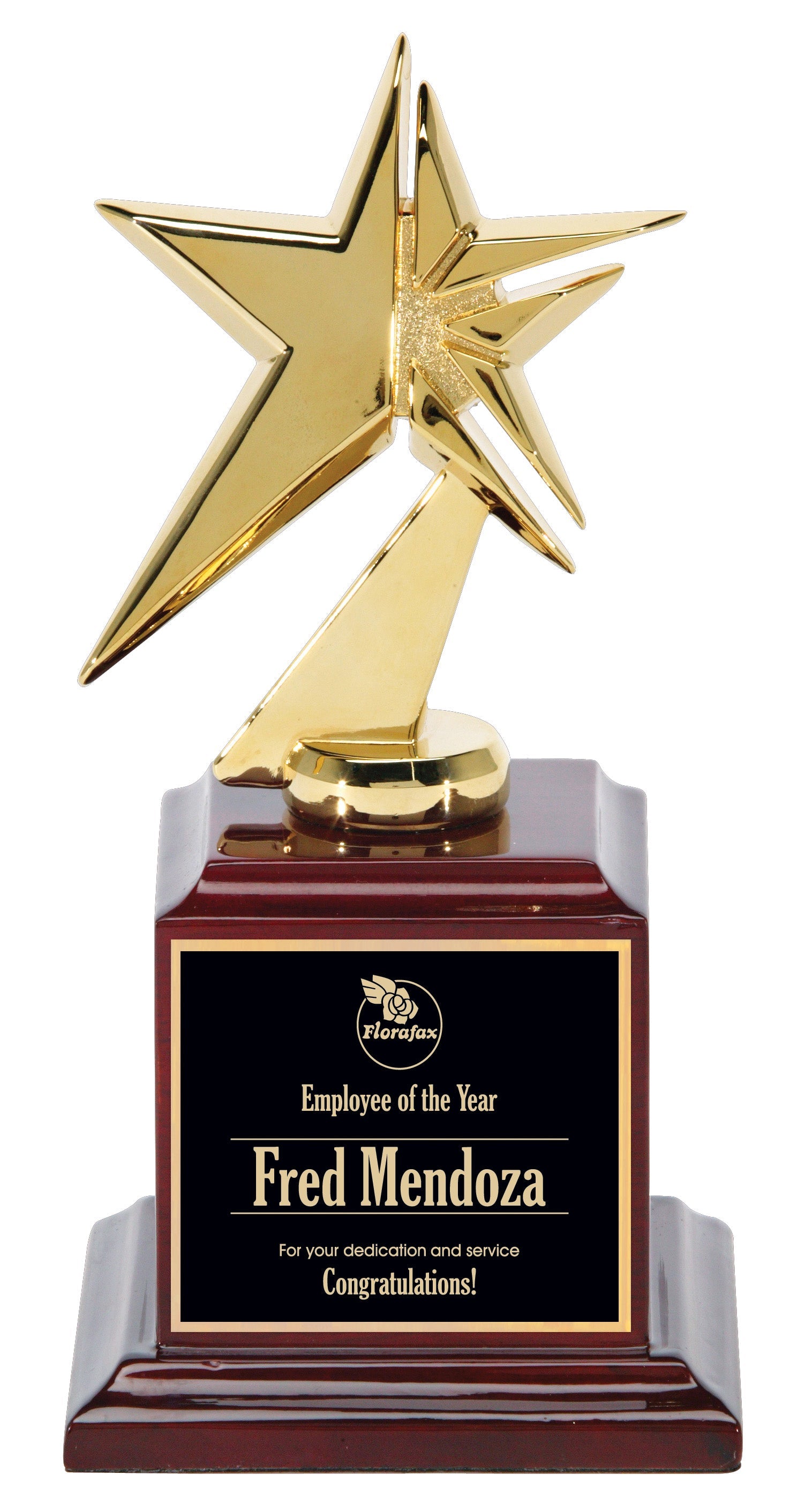 Gold Metal Star on Base