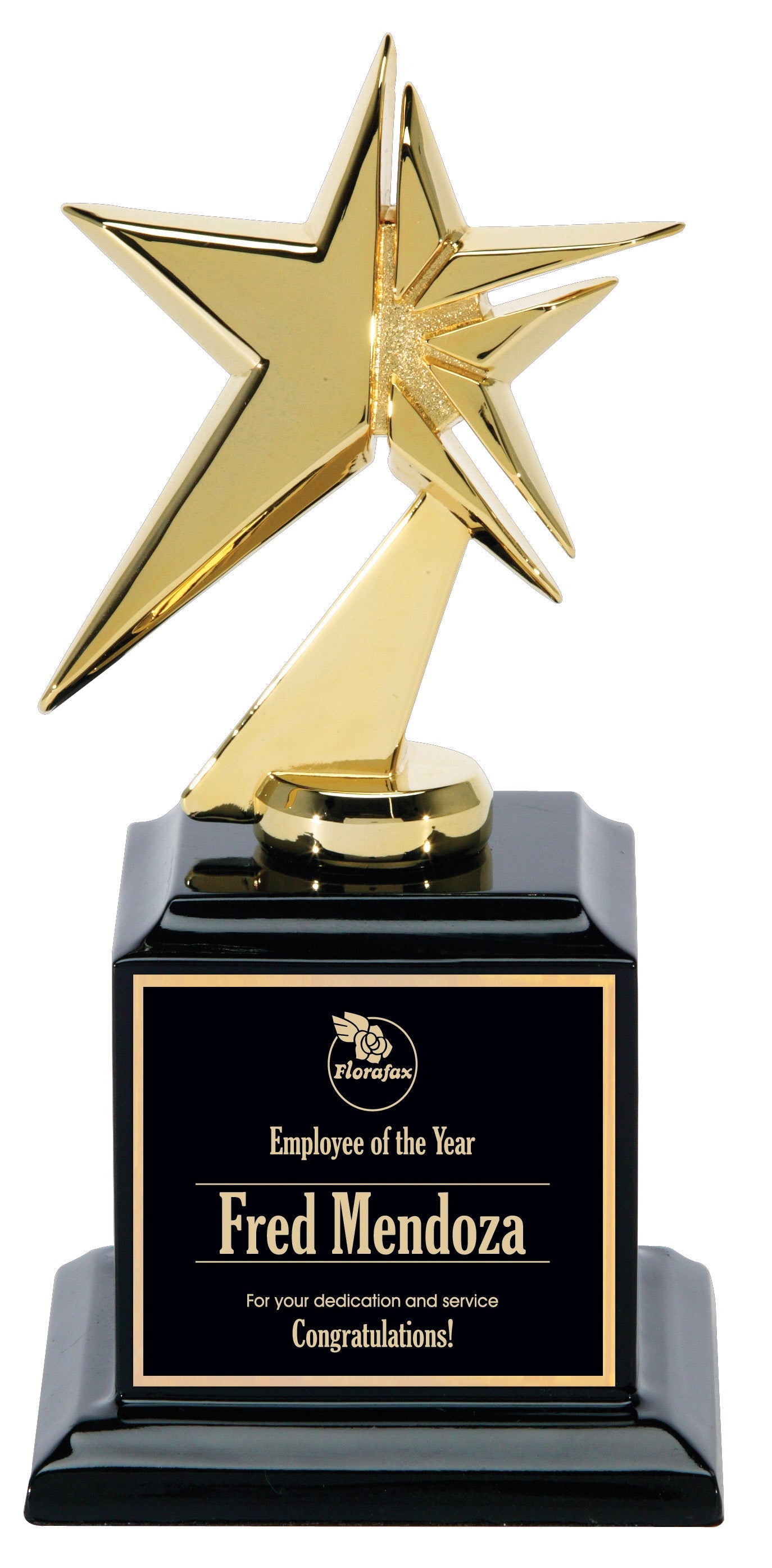 Gold Metal Star on Base