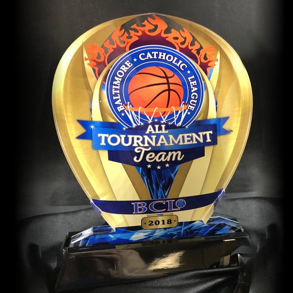 Custom Shape Clear Acrylic in Piano Finish Base