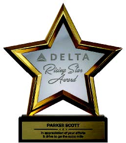 Standing Metal Star with Crystal