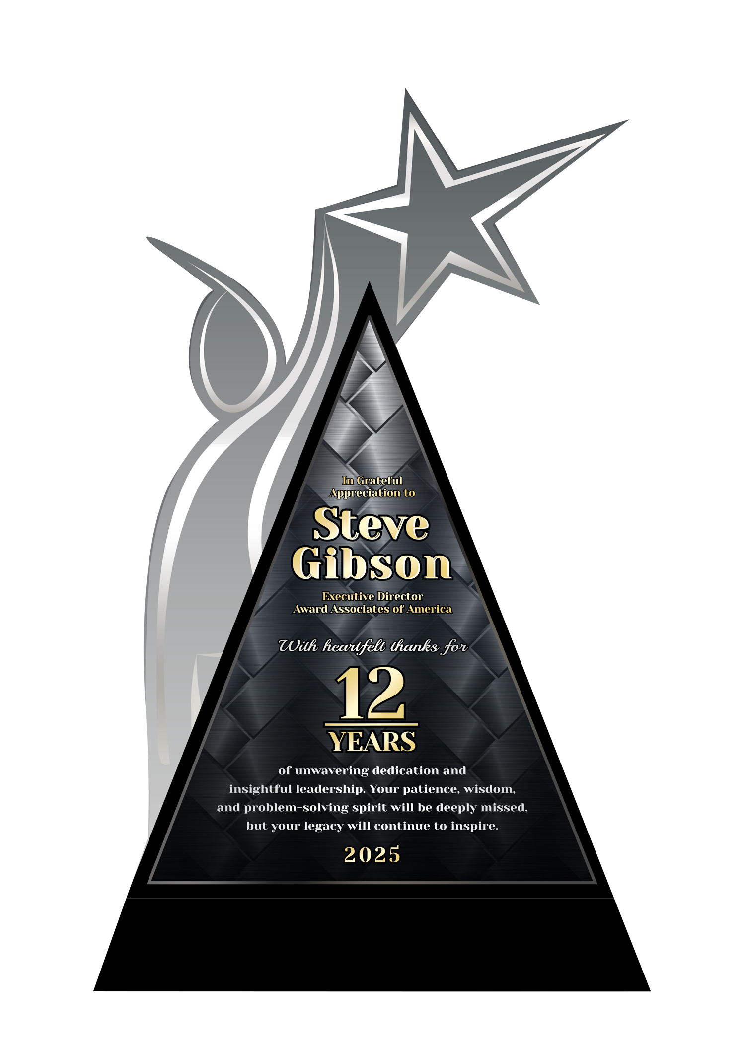 Freestanding acrylic Custom Cut .75" thick