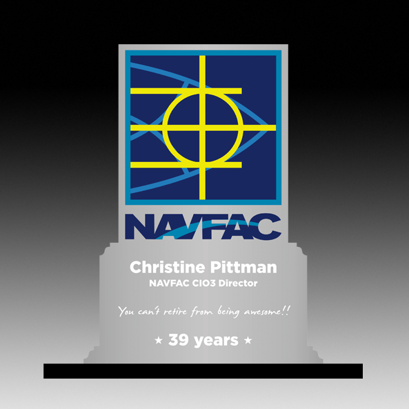 Custom Shaped Acrylic with Full Color Print on black acrylic base