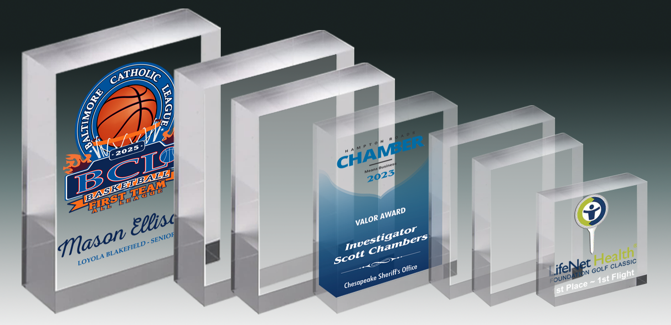 ACRYLIC BLOCK, STRAIGHT CUT, NO BEVEL