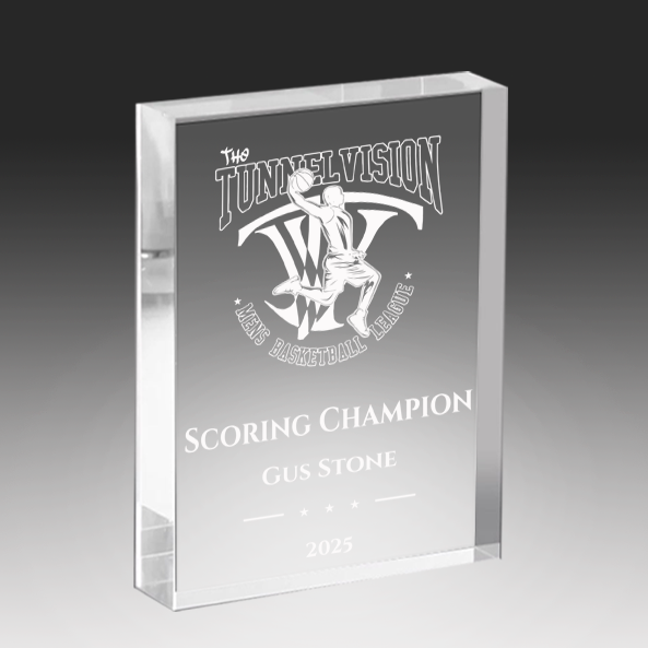 ACRYLIC BLOCK, STRAIGHT CUT, NO BEVEL