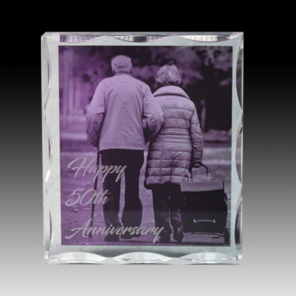 Acrylic Block with Scallop Edge