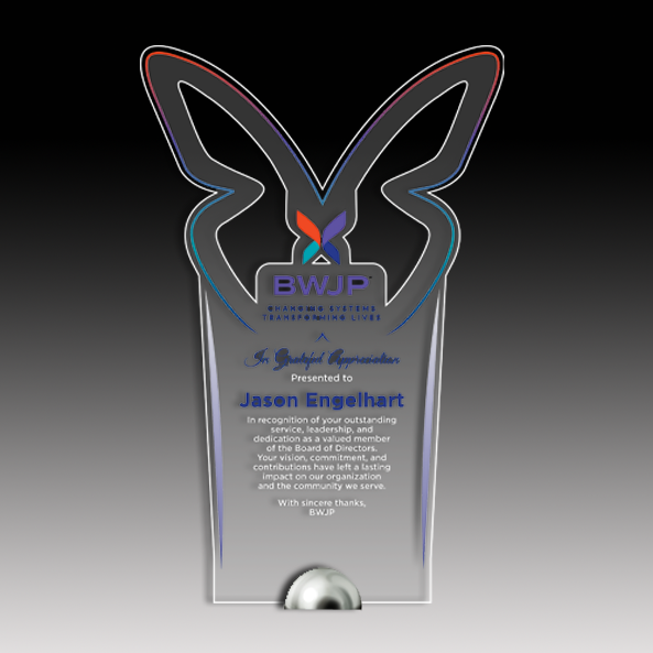 Custom Acrylic with Chrome Metal Base