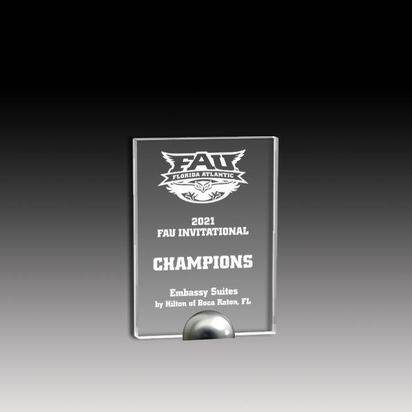 Acrylic Upright with Chrome Metal Base