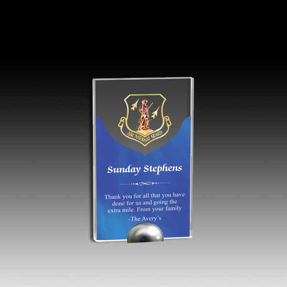 Acrylic Upright with Chrome Metal Base