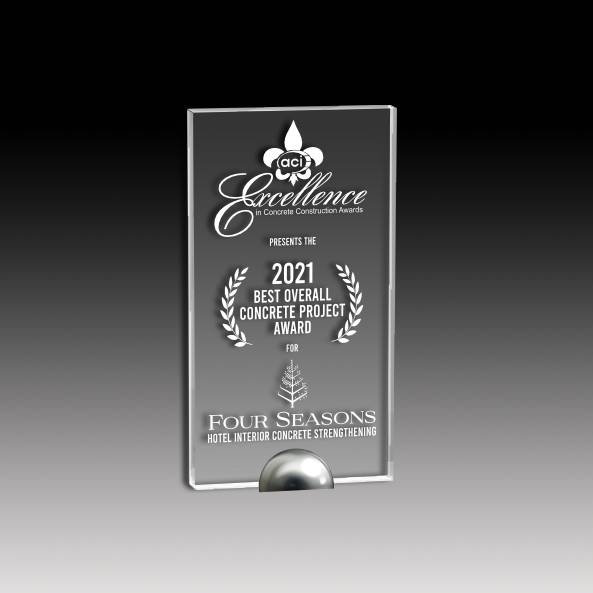 Acrylic Upright with Chrome Metal Base