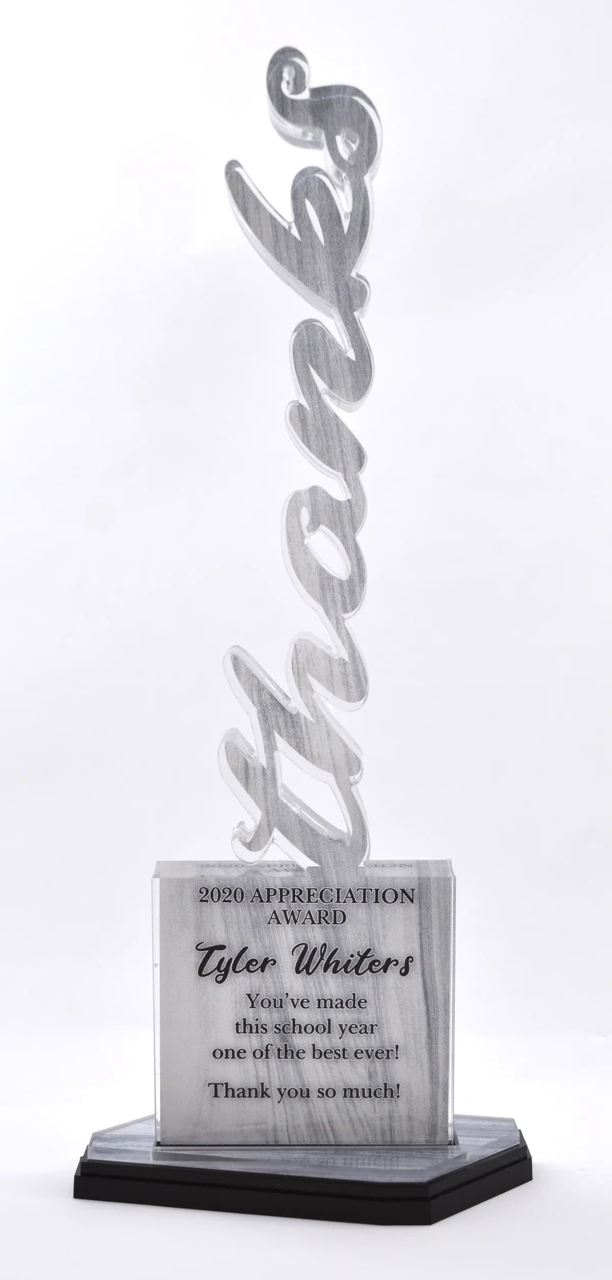 12" Vertical word full UV print