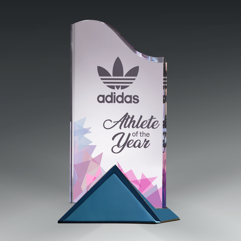 Acrylic Wave in Triangle Metal Base