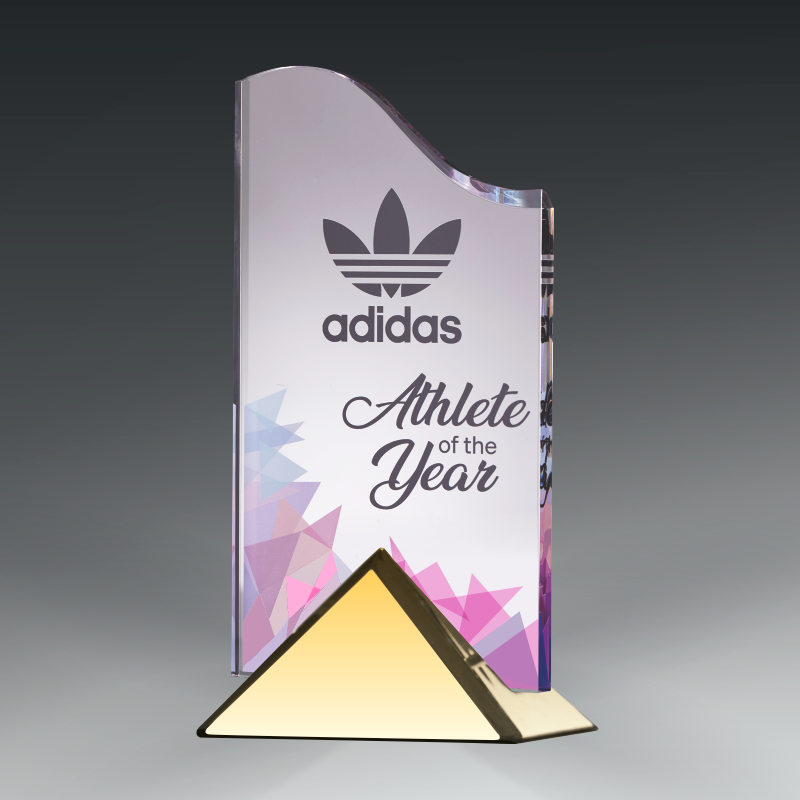 Acrylic Wave in Triangle Metal Base
