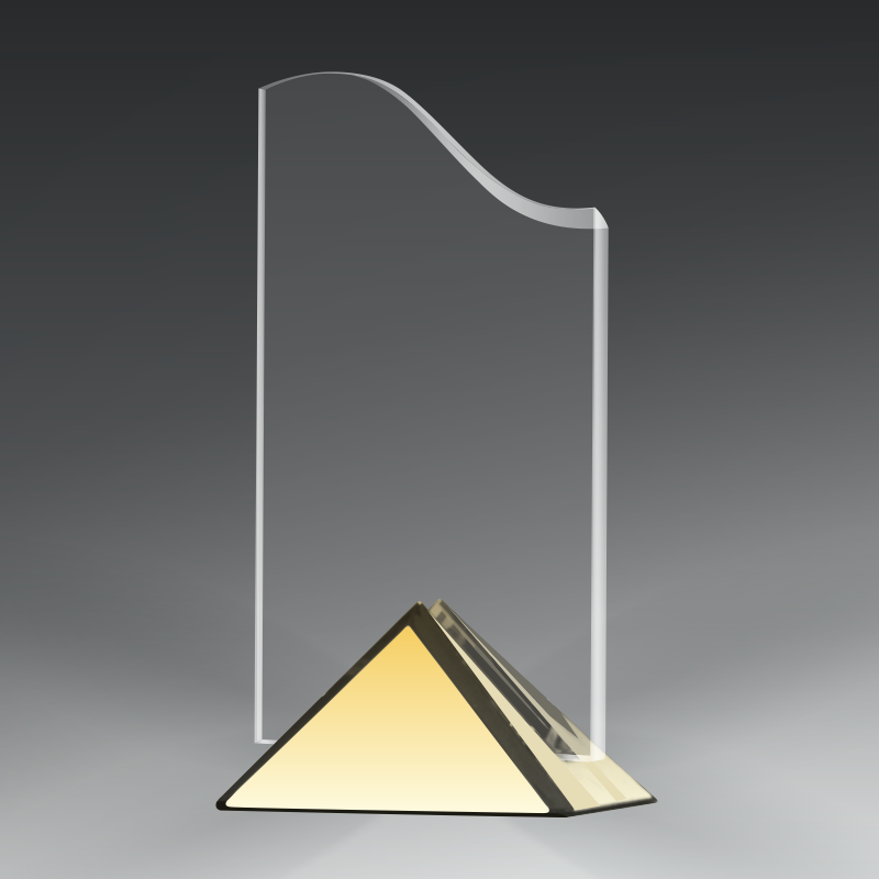 Acrylic Wave in Triangle Metal Base