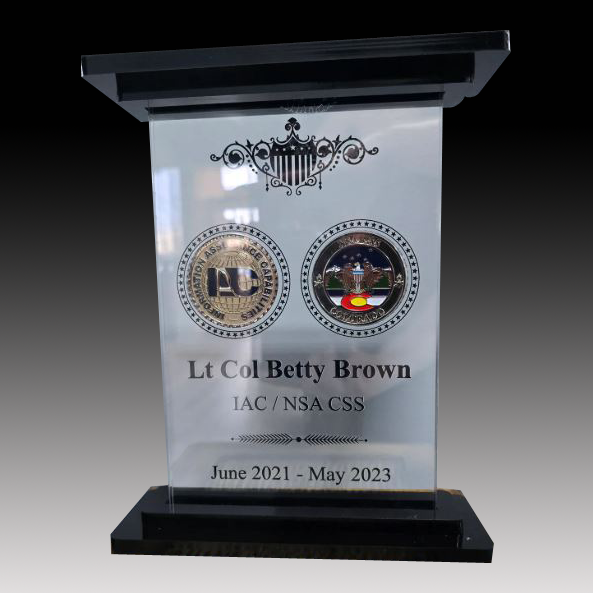 Acrylic Coin Display with double donut black acrylic closure