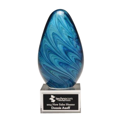 Blue and Green Art Glass Award